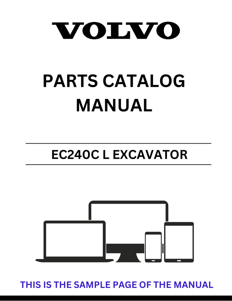 VOLVO EC240C L EXCAVATOR PARTS CATALOG MANUAL SN 140001-140019 USA - PDF FILE