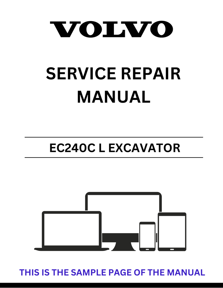 VOLVO EC240C L EXCAVATOR SERVICE REPAIR MANUAL - PDF FILE