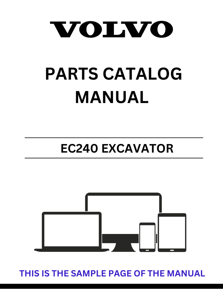 VOLVO EC240 EXCAVATOR PARTS CATALOG MANUAL SN 3001-9999 - PDF FILE