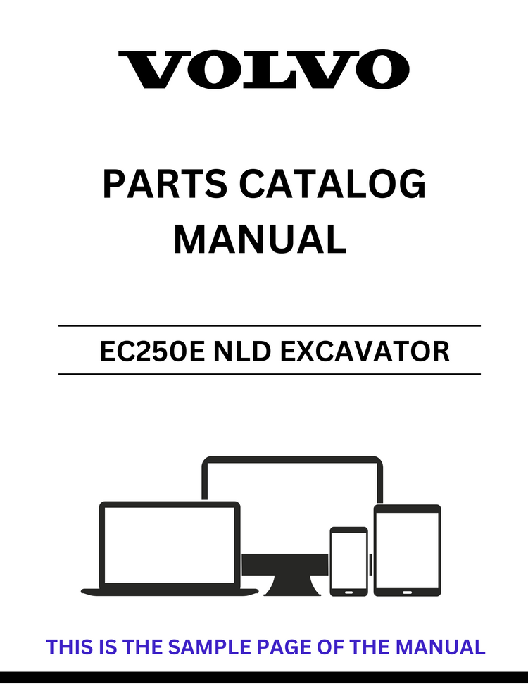 VOLVO EC250E NLD EXCAVATOR PARTS CATALOG MANUAL SN 320001-323000,323001 - PDF FILE