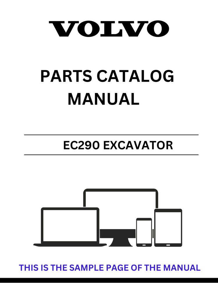 VOLVO EC290 EXCAVATOR PARTS CATALOG MANUAL SN 3001-9999 - PDF FILE