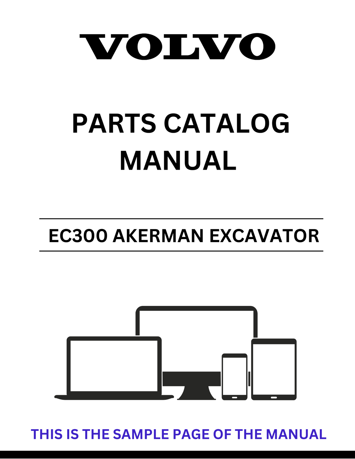 VOLVO EC300 AKERMAN EXCAVATOR PARTS CATALOG MANUAL SN 4371-4797 - PDF FILE