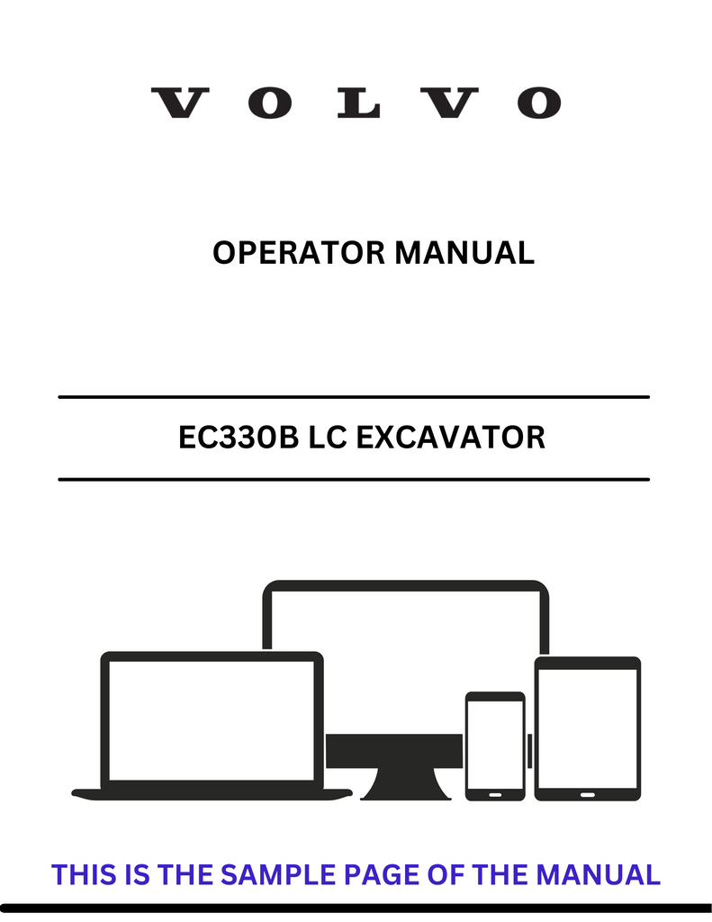 VOLVO EC330B LC EXCAVATOR (EXC) OPERATOR MANUAL (PDF FILE)