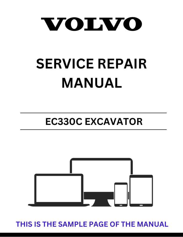 VOLVO EC330C EXCAVATOR SERVICE REPAIR MANUAL - PDF FILE
