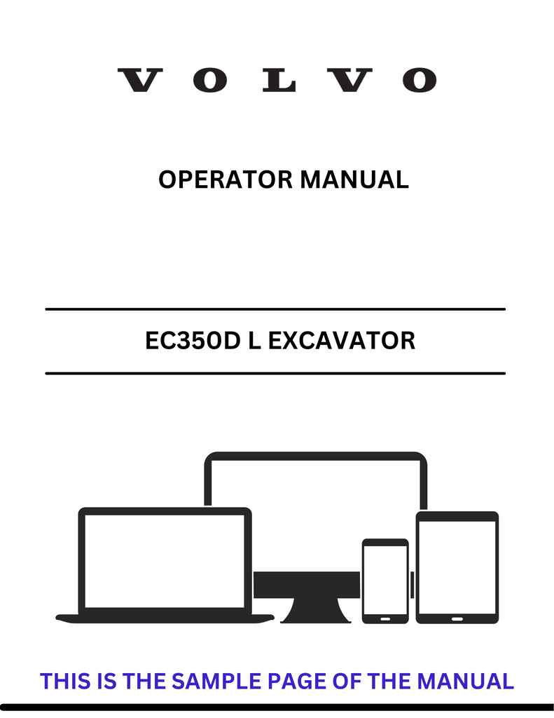 VOLVO EC340D L EXCAVATOR (EXC) OPERATOR MANUAL (PDF FILE)