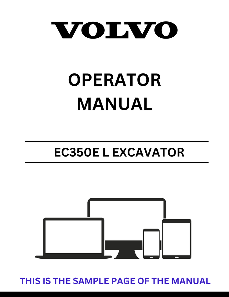 VOLVO EC350E L EXCAVATOR OPERATOR MANUAL - PDF FILE