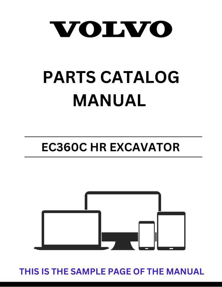 VOLVO EC360C HR EXCAVATOR PARTS CATALOG MANUAL SN 190016 - PDF FILE
