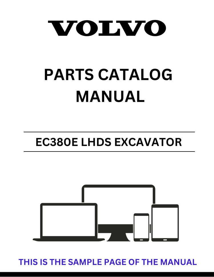 VOLVO EC380E LHDS EXCAVATOR PARTS CATALOG MANUAL SN 230001 - PDF FILE