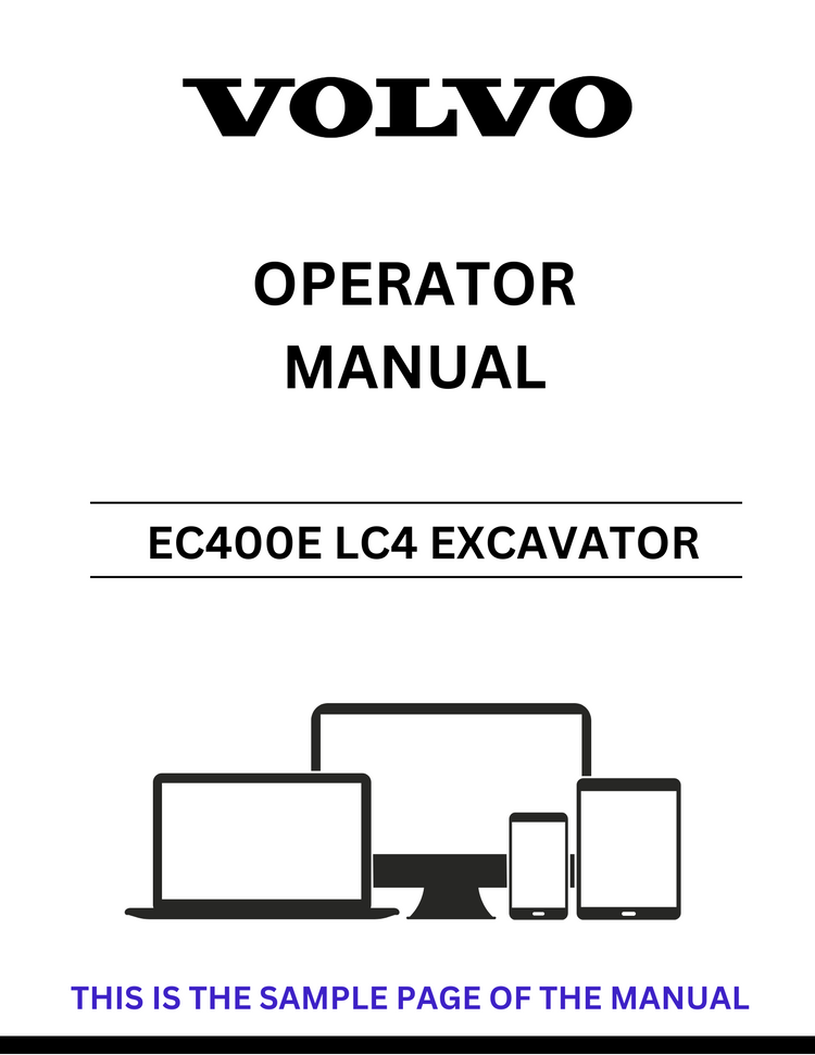 VOLVO EC400E LC4 EXCAVATOR OPERATOR MANUAL - PDF FILE