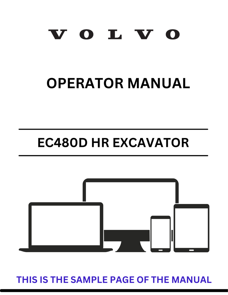 VOLVO EC480D HR EXCAVATOR (EXC) OPERATOR MANUAL (PDF FILE)