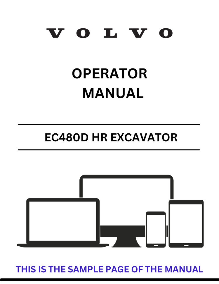 VOLVO EC480D HR EXCAVATOR OPERATOR MANUAL - PDF FILE