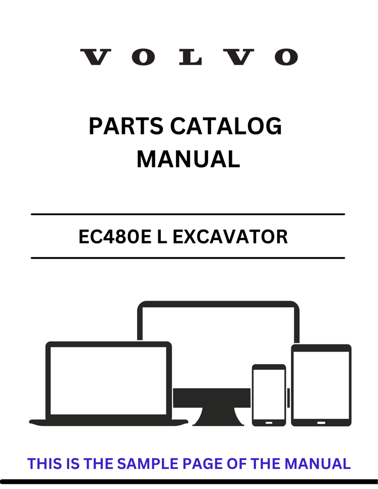 VOLVO EC480E L EXCAVATOR PARTS CATALOG MANUAL SN 310001-314000,314001 - PDF FILE