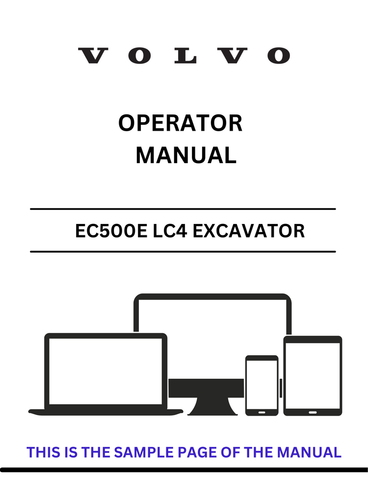 VOLVO EC500E LC4 EXCAVATOR OPERATOR MANUAL - PDF FILE