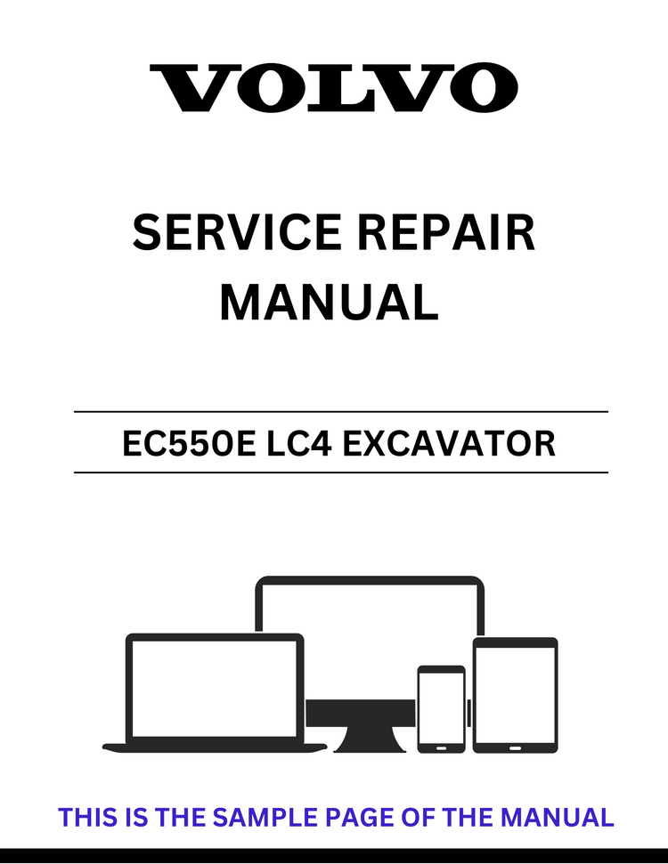 VOLVO EC550E LC4 EXCAVATOR SERVICE REPAIR MANUAL - PDF FILE