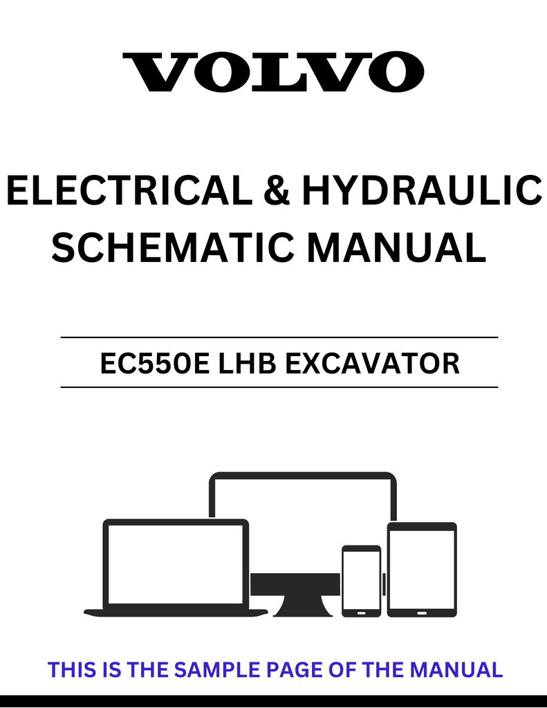 VOLVO EC550E LHB EXCAVATOR ELECTRICAL AND HYDRAULIC SCHEMATIC
