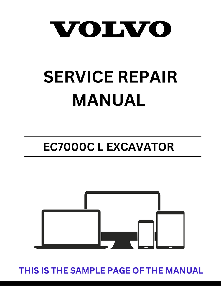 VOLVO EC7000C L EXCAVATOR SERVICE REPAIR MANUAL - PDF FILE