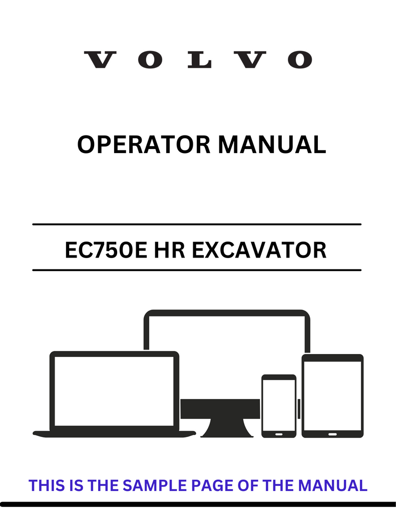 VOLVO EC750E HR EXCAVATOR (EXC) OPERATOR MANUAL (PDF FILE)