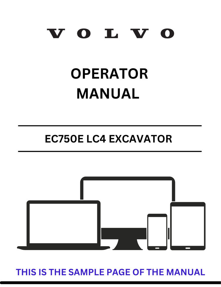VOLVO EC750E LC4 EXCAVATOR OPERATOR MANUAL - PDF FILE