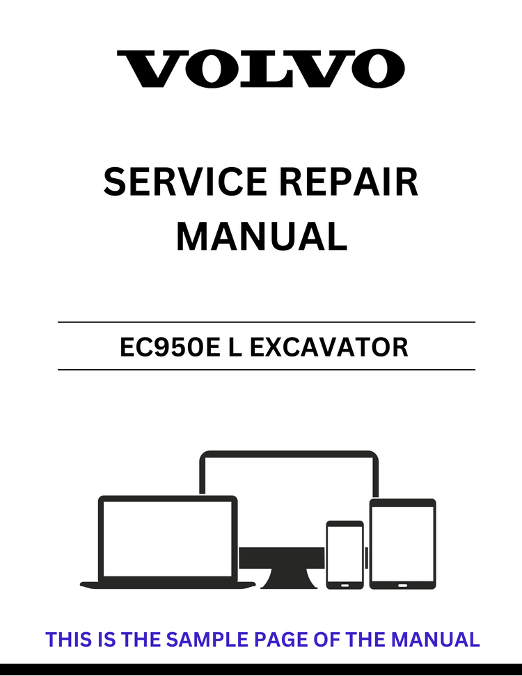 VOLVO EC950E L EXCAVATOR SERVICE REPAIR MANUAL - PDF FILE