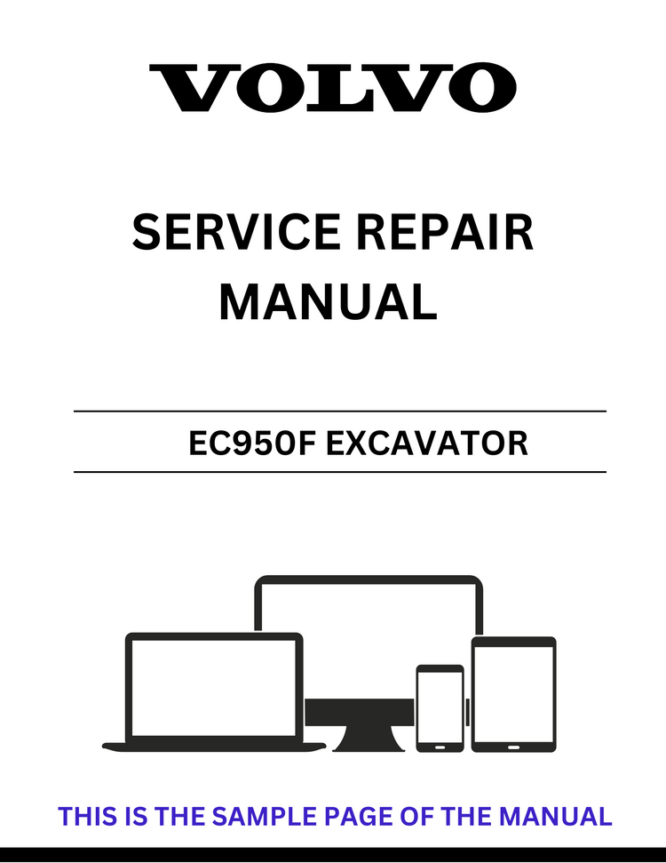 VOLVO EC950F EXCAVATOR SERVICE REPAIR MANUAL - PDF FILE