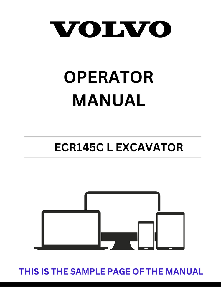 VOLVO ECR145C L EXCAVATOR OPERATOR MANUAL - PDF FILE