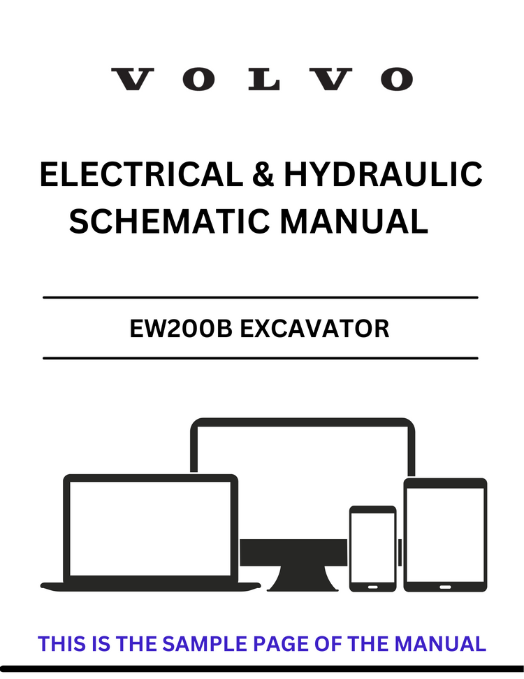 VOLVO EW200B EXCAVATOR ELECTRICAL AND HYDRAULIC SCHEMATIC MANUAL - PDF FILE