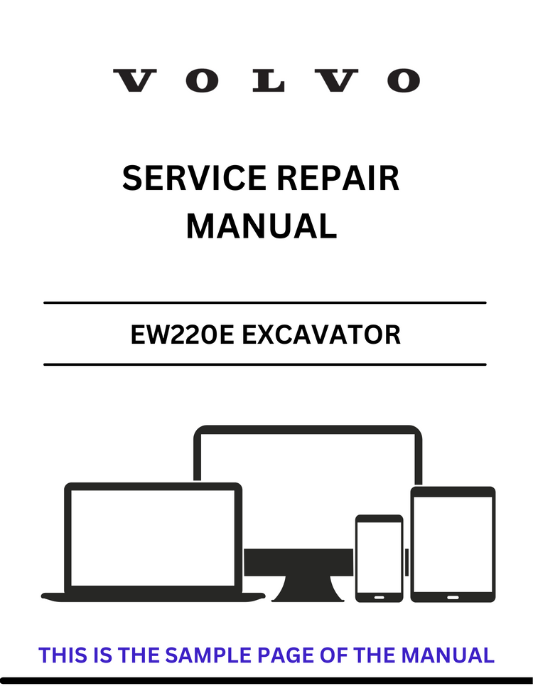 VOLVO EW220E EXCAVATOR SERVICE REPAIR MANUAL - PDF FILE