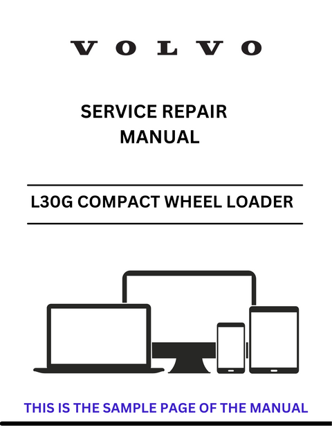 VOLVO L30G COMPACT WHEEL LOADER (CWL) SERVICE REPAIR