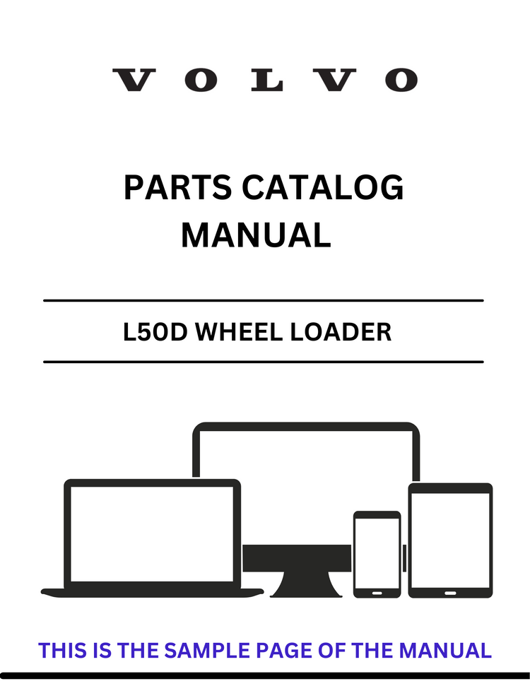 VOLVO L50D WHEEL LOADER PARTS CATALOG MANUAL SN 1004-99999 - PDF FILE