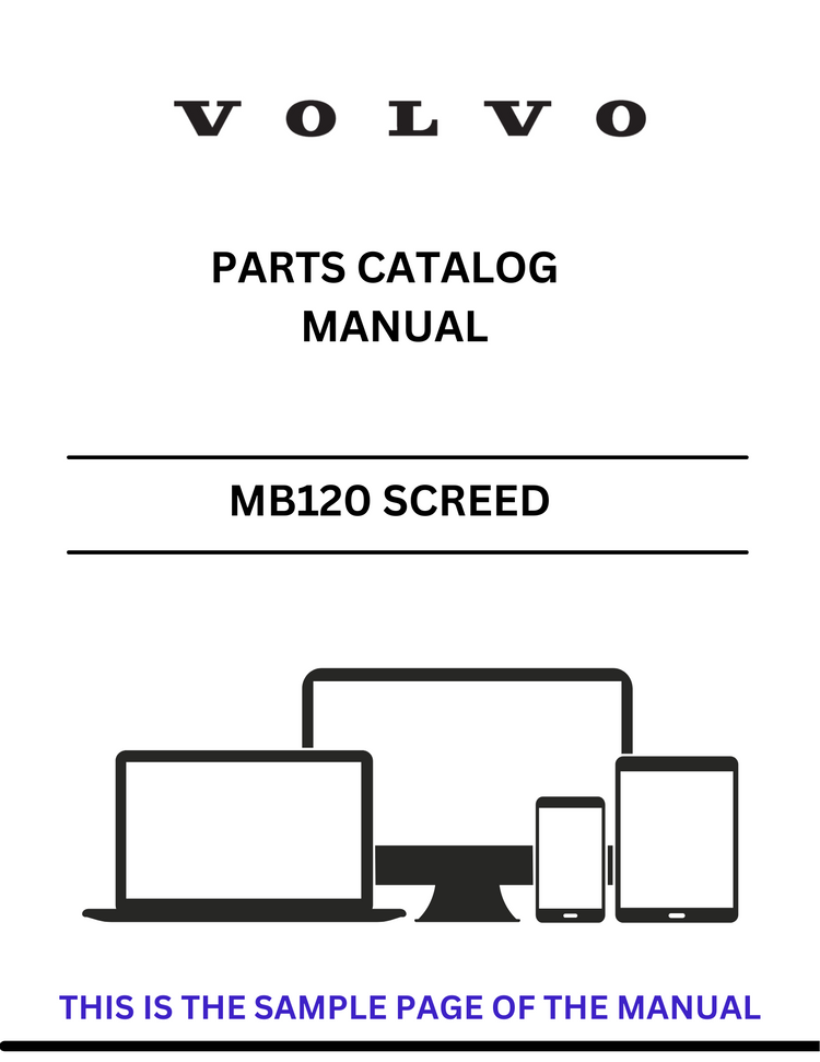 VOLVO MB120 GST SCREED (SCR) PARTS CATALOG MANUAL (PDF FILE)