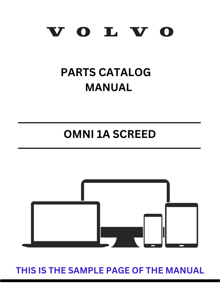 VOLVO OMNI 1A SCREED (SCR) PARTS CATALOG MANUAL (PDF FILE)