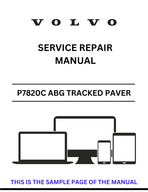 VOLVO P7820C ABG PID.12762921 TRACKED PAVER (PAT) SERVICE REPAIR