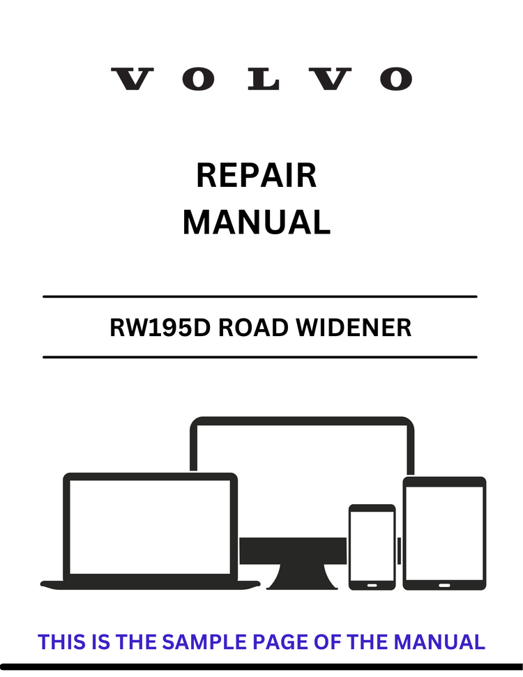 VOLVO RW195D ROAD WIDENER REPAIR MANUAL - PDF FILE
