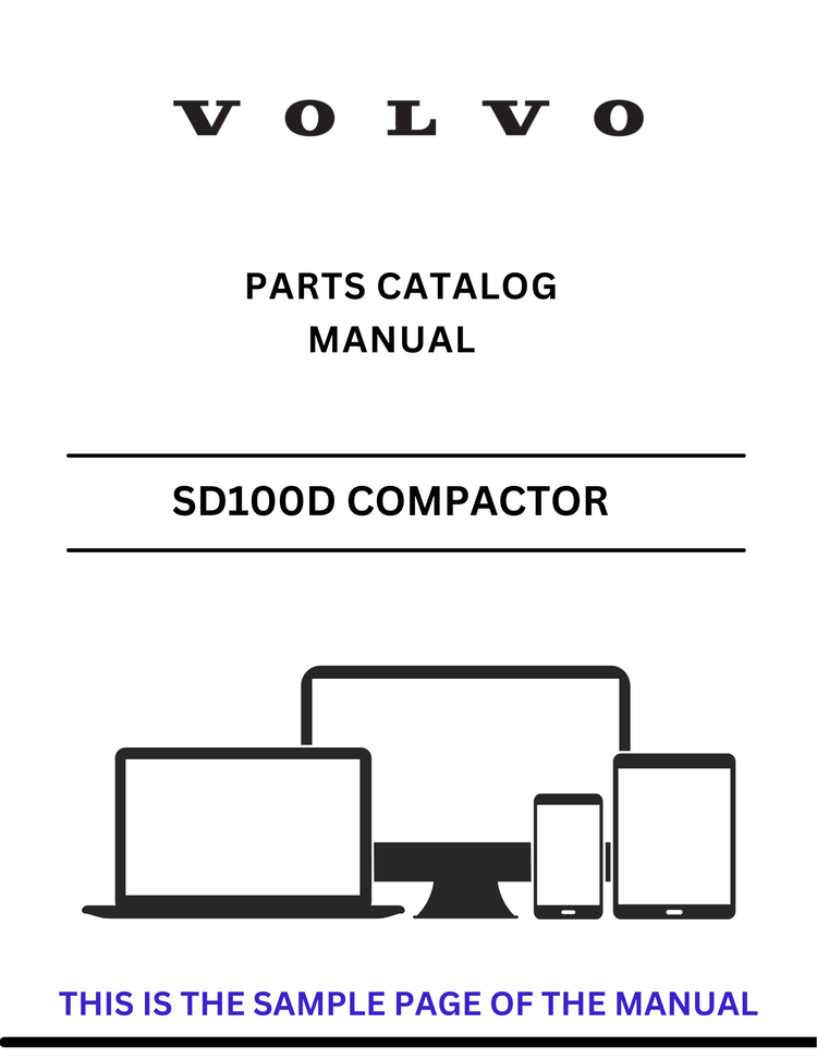 VOLVO SD100D SD 100 COMPACTOR (COS) PARTS CATALOG MANUAL (PDF FILE)