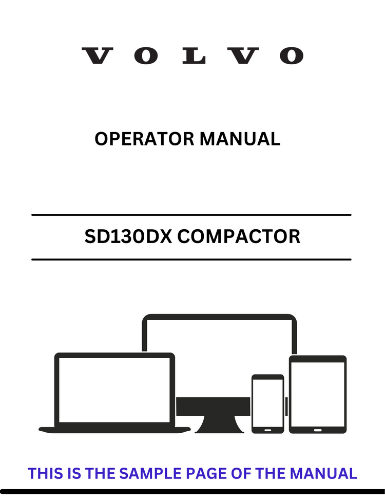 VOLVO SD130DX SD 100 COMPACTOR (COS) OPERATOR MANUAL (PDF FILE)