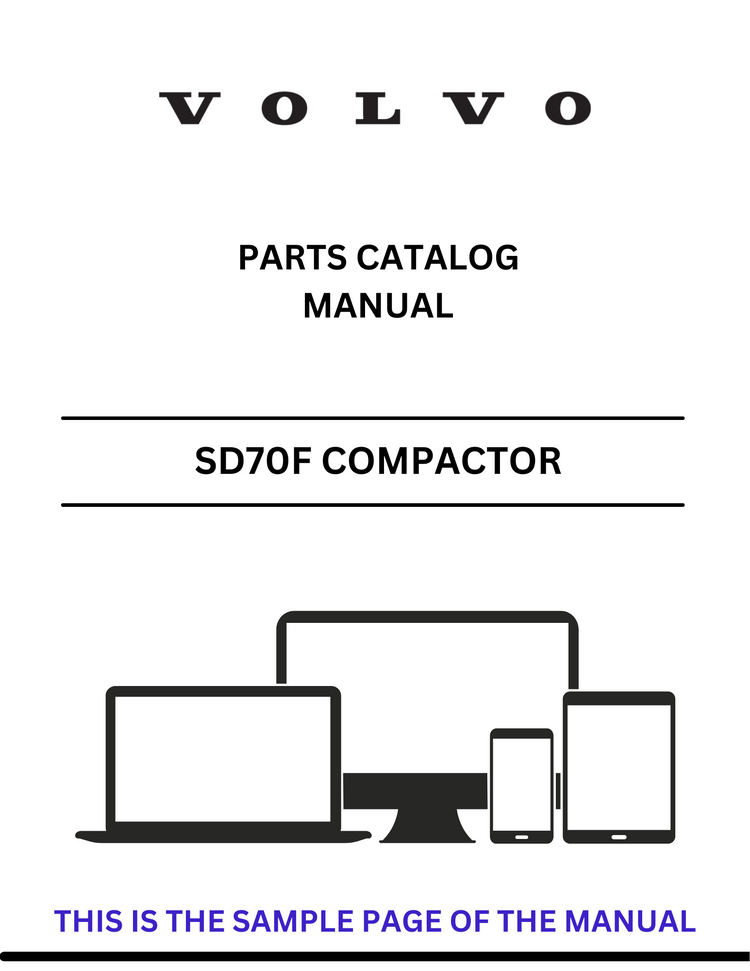 VOLVO SD70F 100 COMPACTOR (COS) PARTS CATALOG MANUAL (PDF FILE)