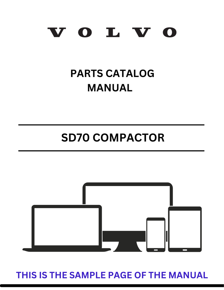 VOLVO SD70 100 COMPACTOR (COS) PARTS CATALOG MANUAL (PDF FILE)