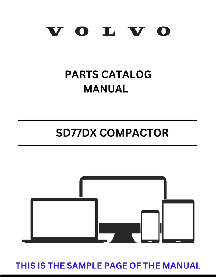 VOLVO SD77DX 100 COMPACTOR (COS) PARTS CATALOG MANUAL (PDF FILE)