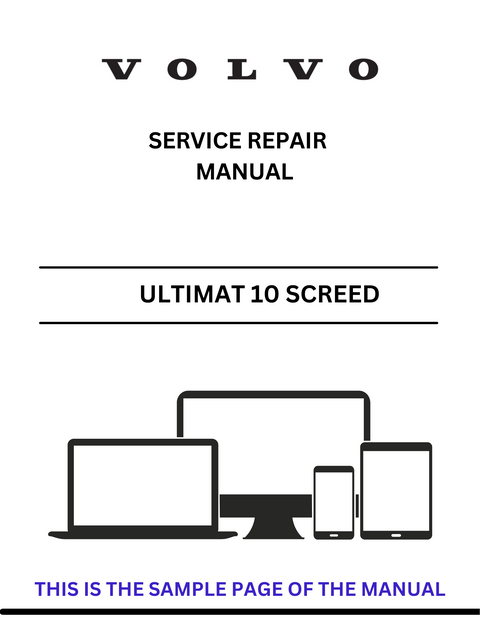 VOLVO ULTIMAT 10 SCREED (SCR) SERVICE REPAIR