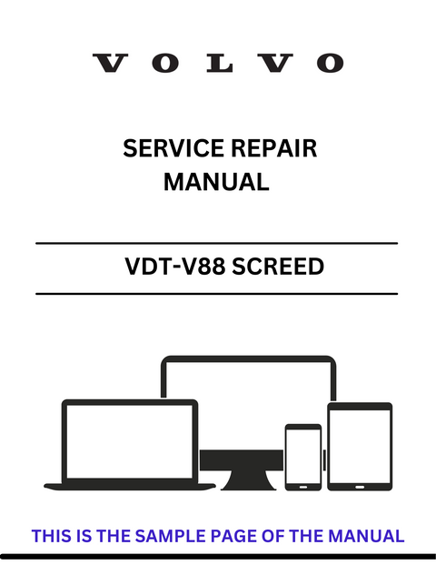 VOLVO VDT-V88 ETC SCREED (SCR) SERVICE REPAIR
