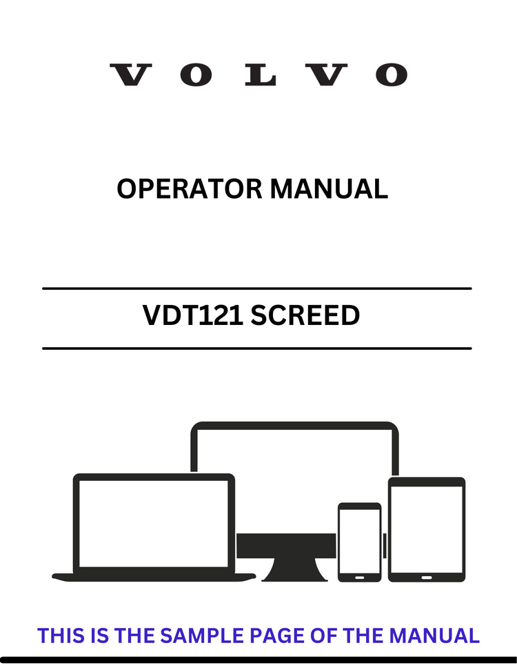 VOLVO VDT121 ETD SCREED (SCR) OPERATOR MANUAL (PDF FILE)