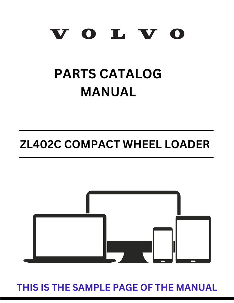 VOLVO ZL402C COMPACT WHEEL LOADER (CWL) PARTS CATALOG MANUAL (PDF FILE)