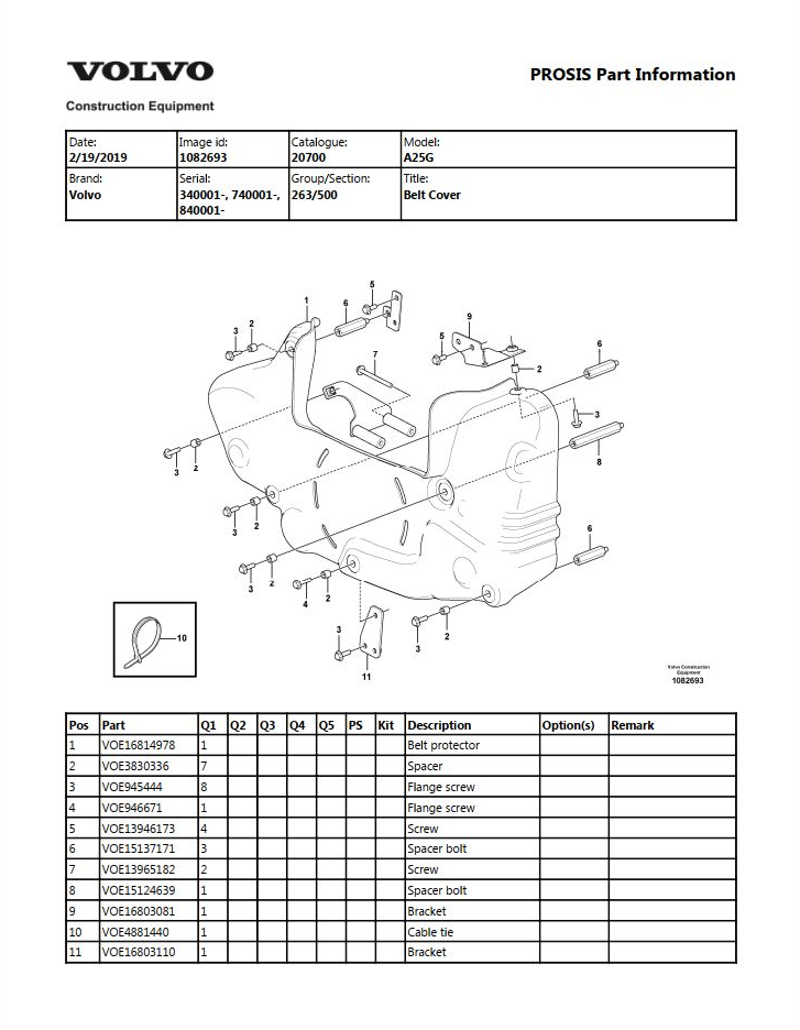 Volvo Dump Truck A25G Parts