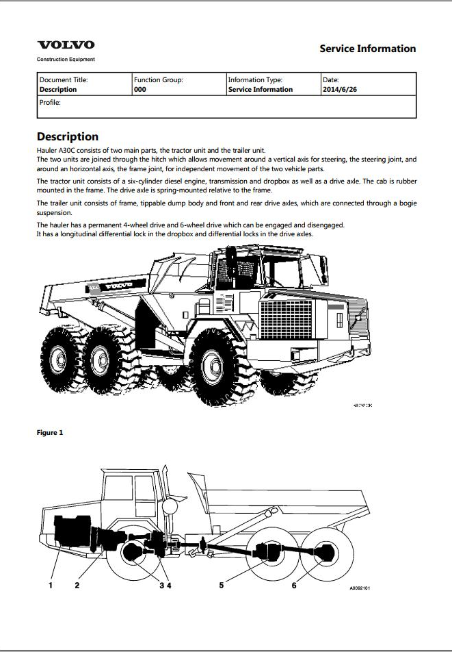 Volvo Dump Truck A30C Service Repair Manual PDF