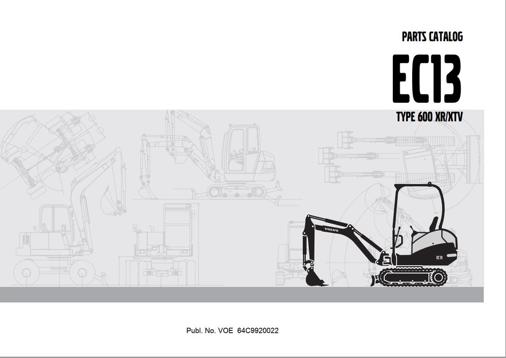 Volvo Excavator EC13 Parts Catalog Manual VOE64C9920022 PDF
