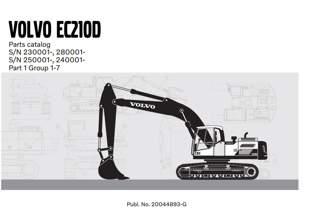Volvo Excavator EC210D Parts Catalog Manual PDF