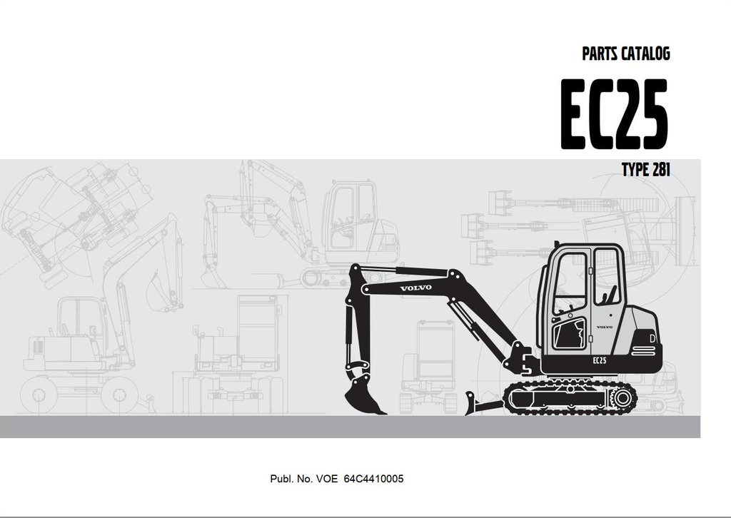 Volvo Excavator EC25 Parts Catalog Manual VOE64C4410005 PDF