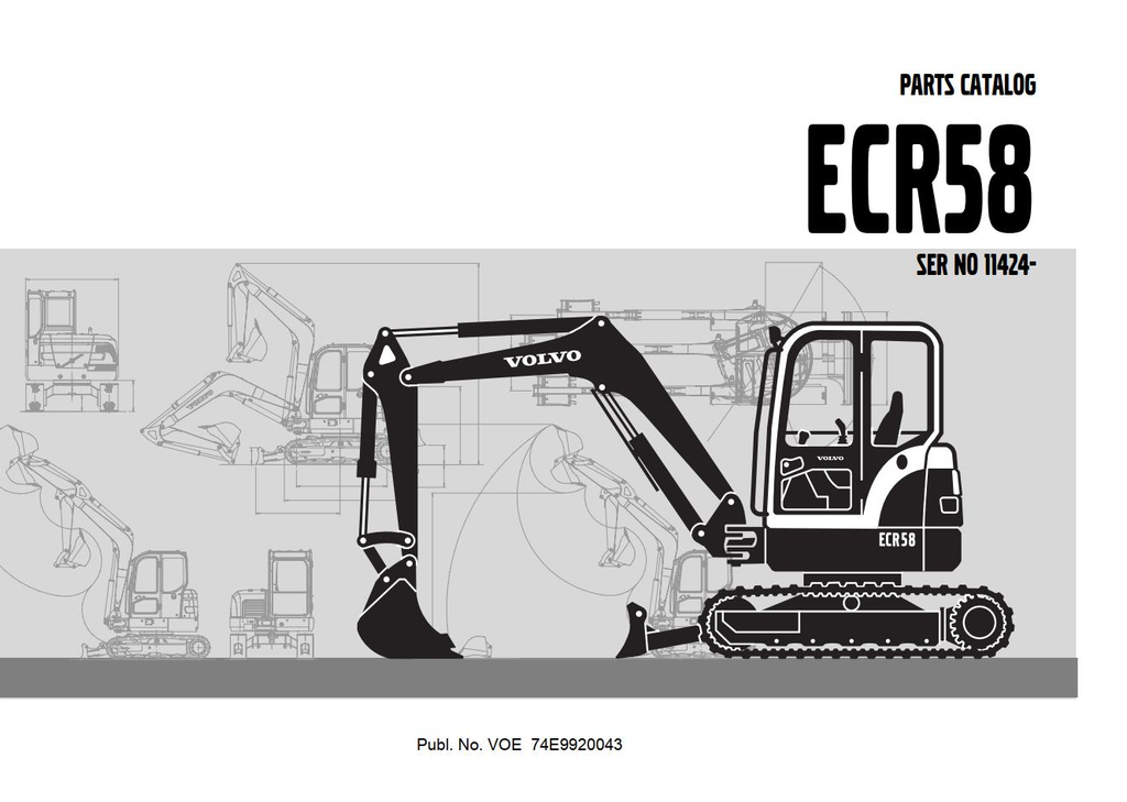 Volvo Excavator ECR58 Parts Catalog Manual VOE74E9920043 PDF