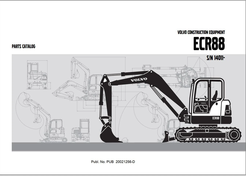 Volvo Excavator ECR88 Parts Catalog Manual PUB20021256-D PDF