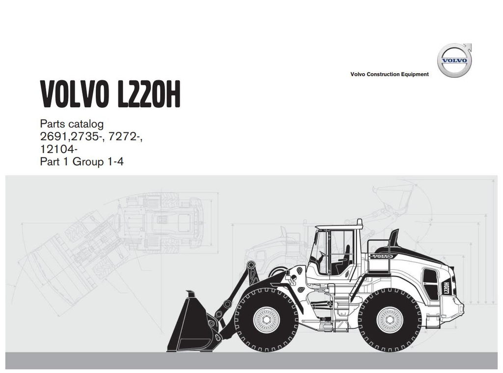 Volvo Loader L220H Parts Catalog Manual 20053804-A PDF